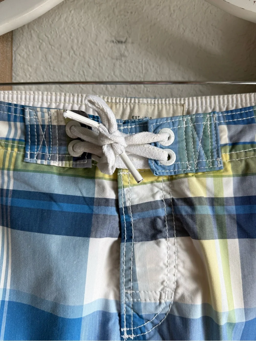 Abercrombie & Fitch Kids Boys Plaid Cargo Swim Trunks Board Shorts sz: Med